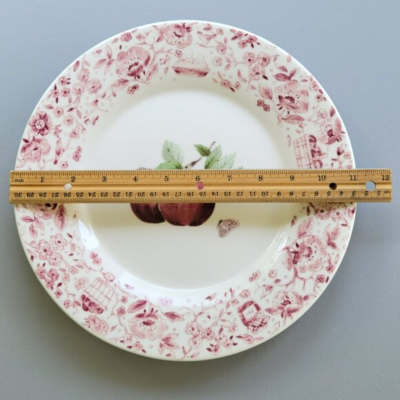 Pfaltzgraff Delicious Dinner Plate Red Apples & Floral Fall Autumn Farmhouse - Picture 10 of 11